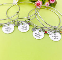 Silver No Matter Why Bracelet, Option, Personalized Customized Monogram Jewelry, D314