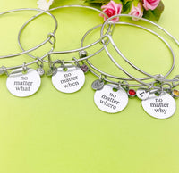 Silver No Matter What Bracelet, Option, Personalized Customized Monogram Jewelry, D312