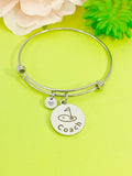 Silver Golf Coach Bracelet, Best Christmas Gifts for Golf Coach Team, Personalized Customized Monogram Jewelry, D153