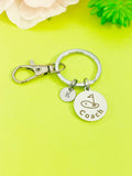 Silver Golf Coach Keychain Best Christmas Gifts for Golf Coach Team, Personalized Customized Monogram Jewelry, D154