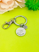 Silver Whistle Keychain Best Christmas Gifts for Coach Sport Team, Personalized Customized Monogram Jewelry, D155