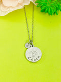 Silver Whistle Coach Necklace, Best Christmas Gifts for Coach, Personalized Customized Monogram Jewelry, D157