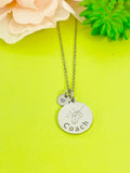 Silver Whistle Coach Necklace, Best Christmas Gifts for Coach, Personalized Customized Monogram Jewelry, D157