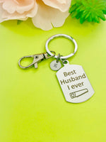 Silver Best Husband I Ever Saw Keychain, Personalized Customized Monogram Jewelry, D162