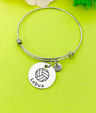 Silver Volleyball Bracelet Necklace Keychain Optional, D165