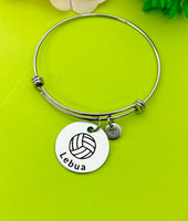 Silver Volleyball Bracelet Necklace Keychain Optional, D165