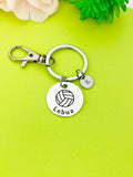 Silver Volleyball Keychain Bracelet Necklace Optional, D166