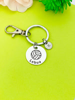 Silver Volleyball Keychain Bracelet Necklace Optional, D166