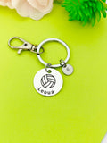 Silver Volleyball Keychain Bracelet Necklace Optional, D166