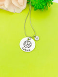 Silver Volleyball Necklace Keychain Bracelet Optional, D167