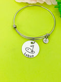 Silver Golf Bracelet Keychain Necklace Optional, D171