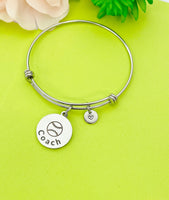 Silver Baseball Ball Coach Bracelet Keychain Necklace Optional, Best Christmas Gifts for Coach, Personalized Jewelry, D179