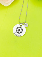 Silver Soccer Necklace Bracelet Keychain Optional, D189