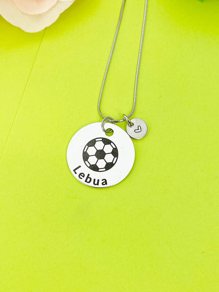 Silver Soccer Necklace Bracelet Keychain Optional, D189