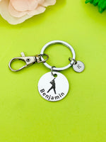 Baseball Keychain Bracelet Necklace Optional, Best Christmas Gifts, Personalized Customized Monogram Jewelry, D196