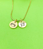 Gold Football Necklace Bracelet Keychain Optional, Best Christmas Gifts, Personalized Customized Monogram Jewelry, D209