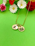 Gold Baseball Necklace Bracelet Keychain Optional, Best Christmas Gifts, Personalized Customized Monogram Jewelry, D211