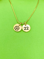 Gold Soccer Necklace Bracelet Keychain Optional, Best Christmas Gifts, Personalized Customized Monogram Jewelry, D212