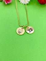 Gold Basketball Hoop Necklace Bracelet Keychain Optional, Best Christmas Gifts, Personalized Customized Monogram Jewelry, D214