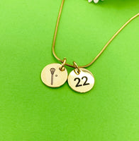 Gold Lacrosse Necklace Bracelet Keychain Optional, Best Christmas Gifts, Personalized Customized Monogram Jewelry, D215