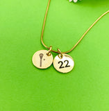 Gold Lacrosse Necklace Bracelet Keychain Optional, Best Christmas Gifts, Personalized Customized Monogram Jewelry, D215