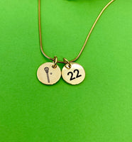 Gold Lacrosse Necklace Bracelet Keychain Optional, Best Christmas Gifts, Personalized Customized Monogram Jewelry, D215