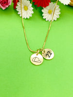 Gold Baseball Cap Necklace Bracelet Keychain Optional, Best Christmas Gifts, Personalized Customized Monogram Jewelry, D217