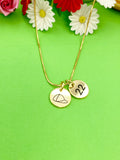 Gold Baseball Cap Necklace Bracelet Keychain Optional, Best Christmas Gifts, Personalized Customized Monogram Jewelry, D217