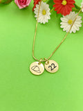 Gold Baseball Cap Necklace Bracelet Keychain Optional, Best Christmas Gifts, Personalized Customized Monogram Jewelry, D217