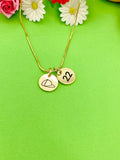 Gold Baseball Cap Necklace Bracelet Keychain Optional, Best Christmas Gifts, Personalized Customized Monogram Jewelry, D217