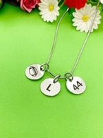 Silver Football Necklace Bracelet Keychain Optional Best Christmas Gifts, Personalized Customized Monogram Jewelry  219