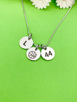 Silver Basketball Necklace Bracelet Keychain Optional Christmas Gifts, Personalized Customized Monogram Jewelry  D226