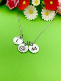 Silver Basketball Necklace Bracelet Keychain Optional Christmas Gifts, Personalized Customized Monogram Jewelry  D226