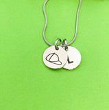 Silver Baseball Hat Necklace Bracelet Keychain Optional Best Christmas Gifts, Personalized Customized Monogram Jewelry D230