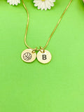 Gold Basketball Initial Necklace, Team Gift