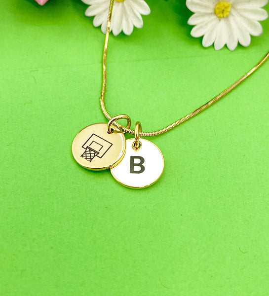 Gold Basketball Necklace, Basketball Keychain, Basketball Bracelet, Basketball Team Gift, Basketball Jewelry, D251