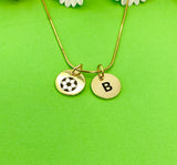 Gold Soccer Necklace, Soccer Keychain, Soccer Bracelet, Optional, Soccer Jewelry, Soccer Team Gifts, Soccer Gift, D252