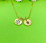 Gold Soccer Necklace, Soccer Keychain, Soccer Bracelet, Optional, Soccer Jewelry, Soccer Team Gifts, Soccer Gift, D252
