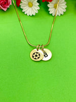 Gold Soccer Necklace, Soccer Keychain, Soccer Bracelet, Optional, Soccer Jewelry, Soccer Team Gifts, Soccer Gift, D252