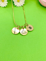 Softball Gifts, Gold Softball Necklace, Softball Team Gift, Softball Keychain, Softball Bracelet, Softball Jewelry, D255