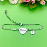 Mother Gifts, Mother Bracelet, Stainless Steel Heart Bracelet, Mother Jewelry, Mother's Day Gift, Mother Daughter Gift, D262