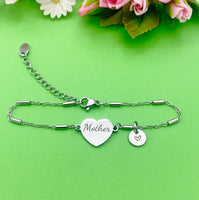 Mother Gifts, Mother Bracelet, Stainless Steel Heart Bracelet, Mother Jewelry, Mother's Day Gift, Mother Daughter Gift, D262