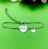 Mother Gifts, Mother Bracelet, Stainless Steel Heart Bracelet, Mother Jewelry, Mother's Day Gift, Mother Daughter Gift, D262