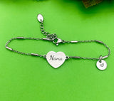 Nana Gifts, Nana Bracelet, Stainless Steel Heart Bracelet, Nana Jewelry, Mother's Day Gift, Personalized Gifts, D264