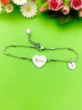 Nana Gifts, Nana Bracelet, Stainless Steel Heart Bracelet, Nana Jewelry, Mother's Day Gift, Personalized Gifts, D264