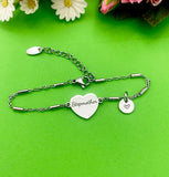 Stepmother Bracelet, Stainless Steel Heart, Stepmother Jewelry, Mother's Day Gift, Stepmother Gift, Stepmother Gifts, D265