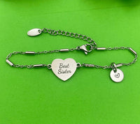 Best Sister Bracelet, Stainless Steel Heart Bracelet, Best Sister Jewelry, Personalized Gifts, Best Sister Gifts, D266