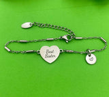 Best Sister Bracelet, Stainless Steel Heart Bracelet, Best Sister Jewelry, Personalized Gifts, Best Sister Gifts, D266