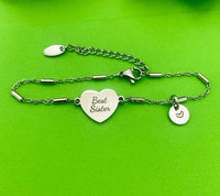 Best Sister Bracelet, Stainless Steel Heart Bracelet, Best Sister Jewelry, Personalized Gifts, Best Sister Gifts, D266