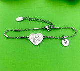 Best Sister Bracelet, Stainless Steel Heart Bracelet, Best Sister Jewelry, Personalized Gifts, Best Sister Gifts, D266